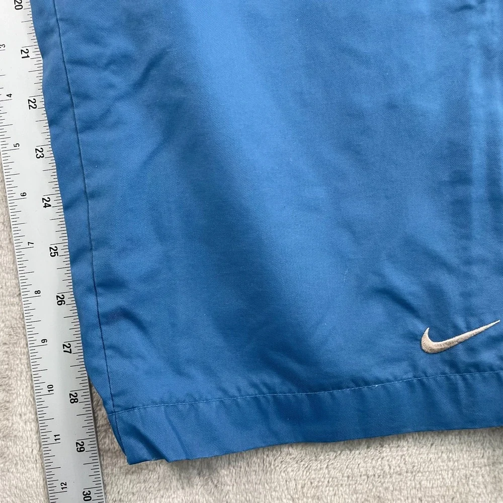 Vintage Nike Track Baggy Lined Pants Men Medium 36x30 Blue Swoosh‎ Zip Pockets